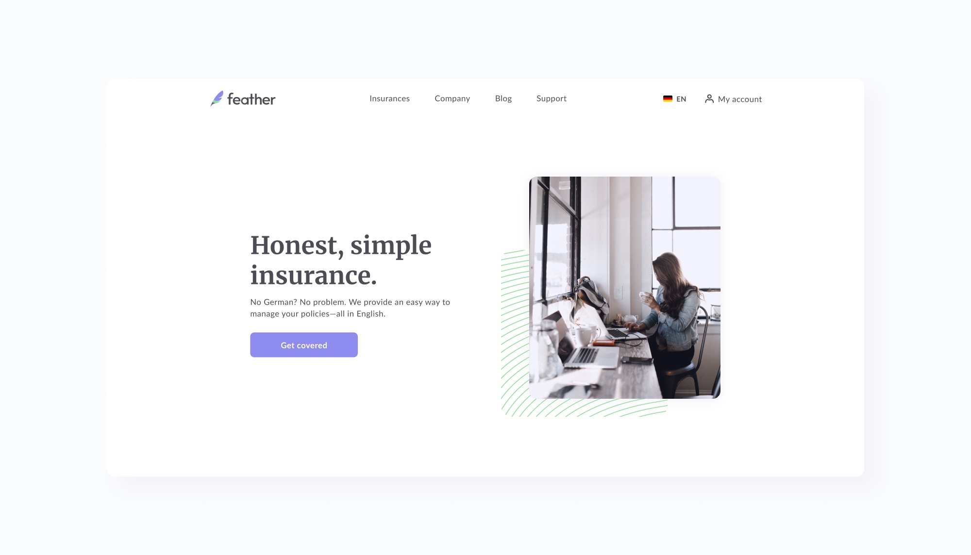 Feather’s homepage before the redesign